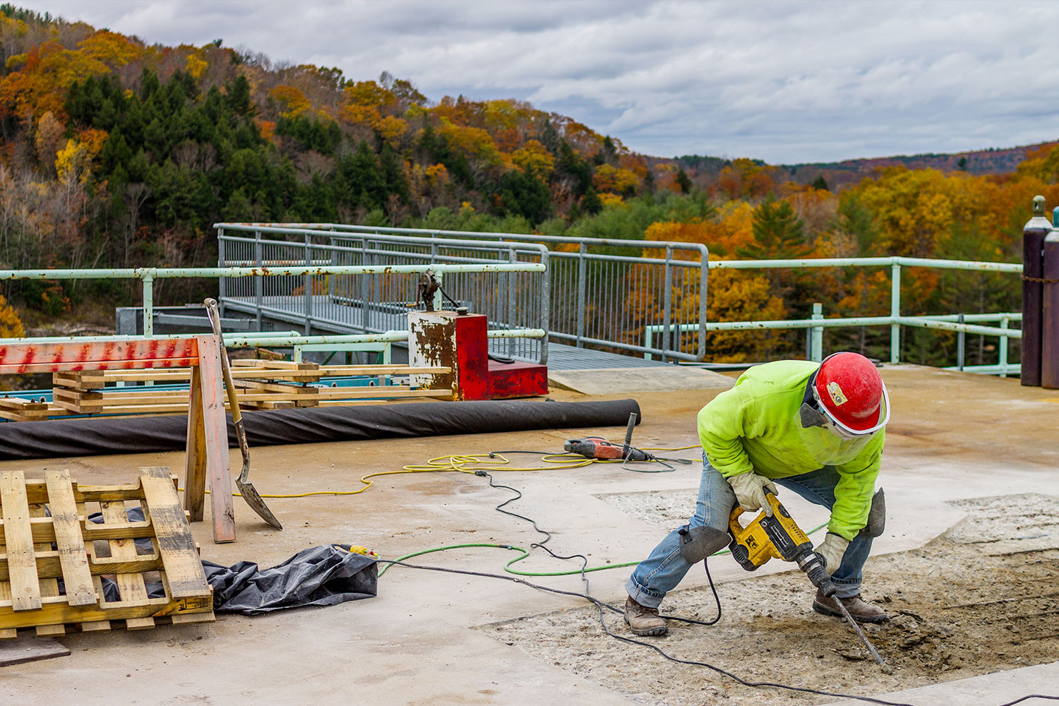 A CCB employee on a work site