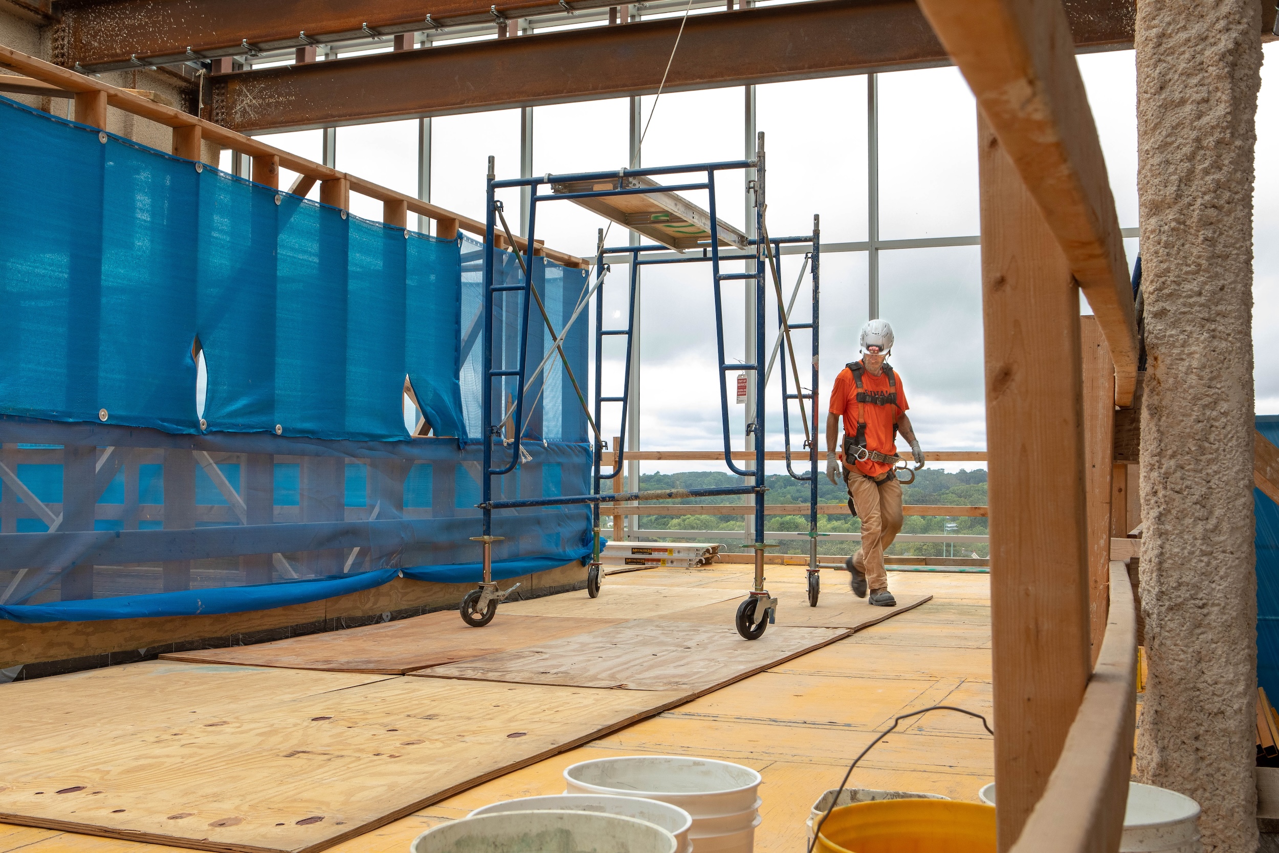 A worker on a construction site