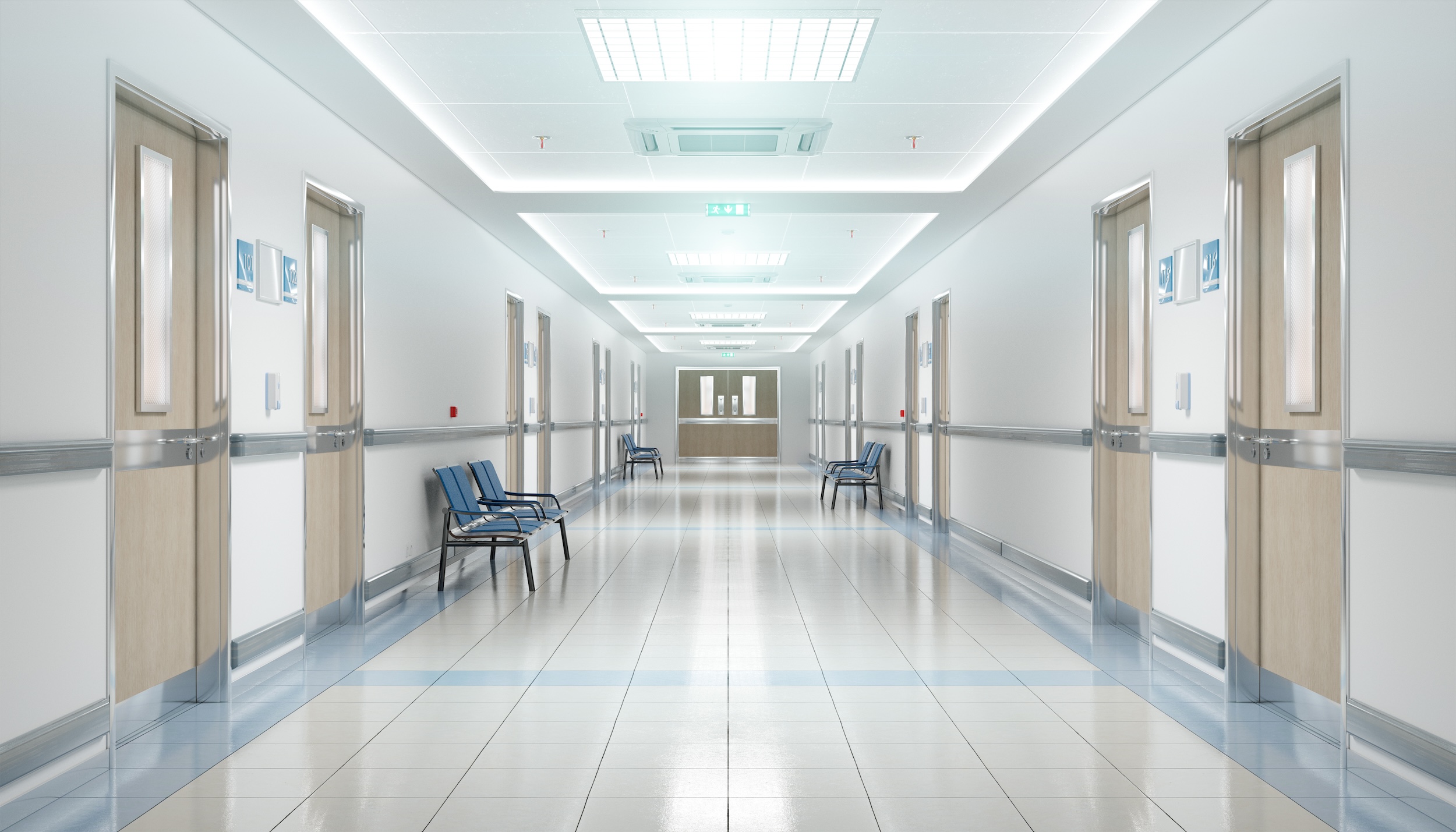 A view of a hospital corridor