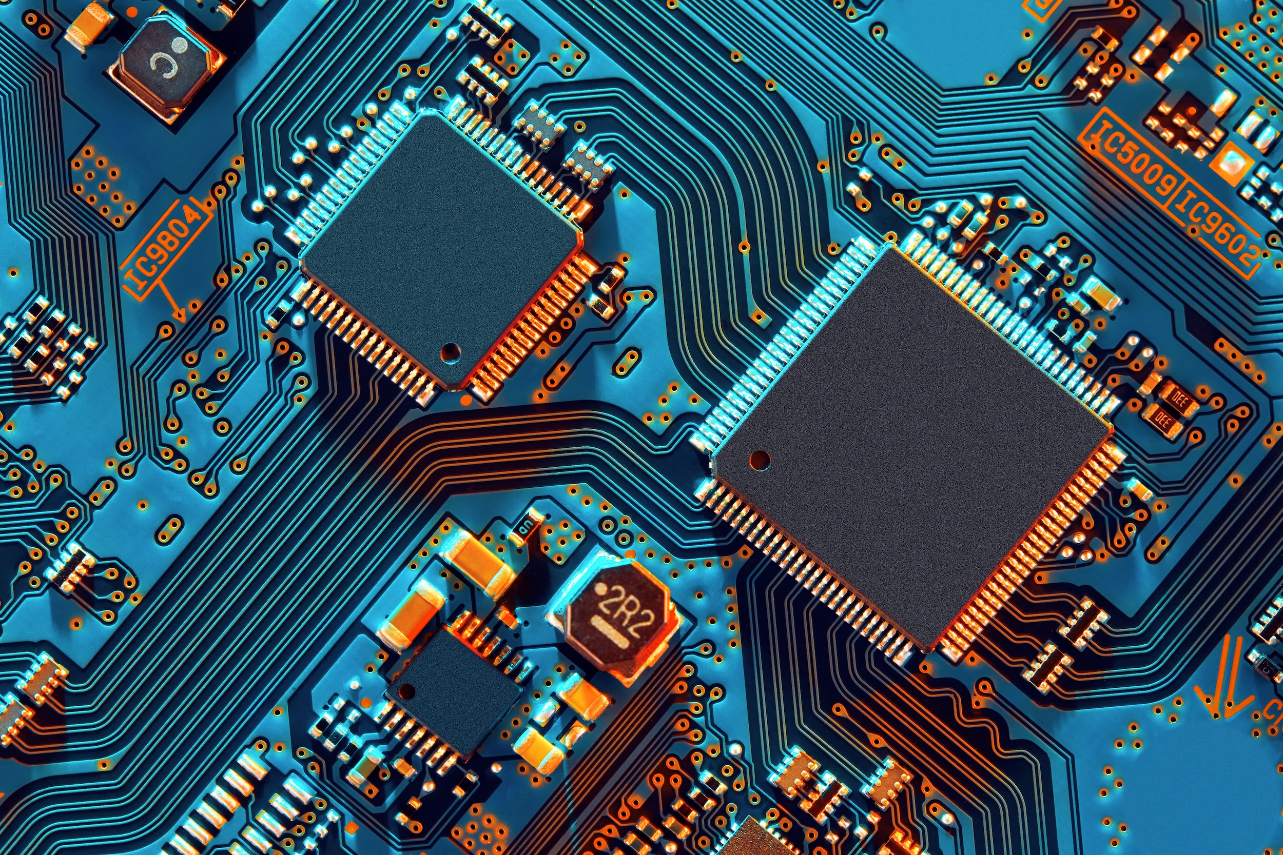 A close-up image of a circuit board