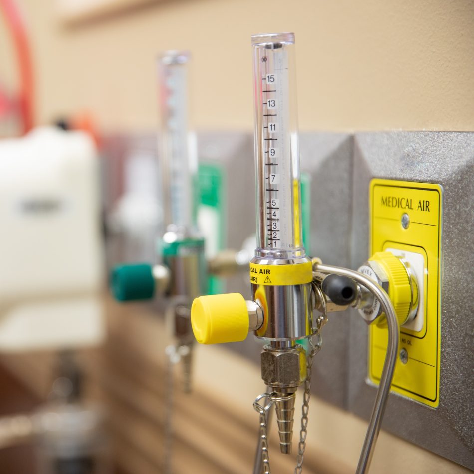 An oxygen spigot at a hospital